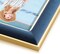 8x10 Velvet Picture Frame with 2 Opening Picture, HD Real Glass Navy Blue Velvet Photo Frame with Black White Border Mat, Gold Border Horizontal & Vertical Display for Tabletop or Wall Decor (2 Pack)